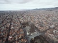 Barcelona aerial view, famous example residencial district urban forms, Spain. Late evening light Royalty Free Stock Photo