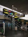 Barcelona airport terminal B, post sign and escalator, departure hall, Aeropuerto Josep Tarradellas, El Prat, Barcelona