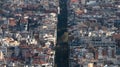 Barcelona architectural density and avenue cutting residential blocks