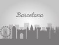 Barcelona architecture skyline cityscape with famous landmarks