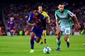 Ansu Fati plays at the La Liga match between FC Barcelona and Real Betis Royalty Free Stock Photo