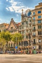 Facade of Casa Batllo and Casa Amatller, Barcelona, Catalonia, S Royalty Free Stock Photo