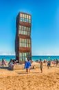 Monument on La Barceloneta beach, Barcelona, Catalonia, Spain