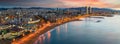 Barcelona beach on morning sunrise Royalty Free Stock Photo