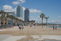 A beautiful wide sandy beach near Barceloneta