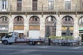 Barcelona bike sharing service van Royalty Free Stock Photo