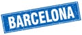 Barcelona blue square grunge vintage stamp Royalty Free Stock Photo