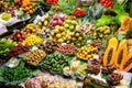 Barcelona Boqueria market fruits display