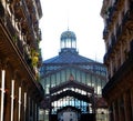 Barcelona Borne market facade in arcade Royalty Free Stock Photo