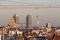 Barcelona buildings and construyction cranes