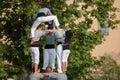 Castellers de Barcelona. A castell - is a human tower built traditionally in festivals Royalty Free Stock Photo