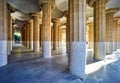 Barcelona. Catalonia. Spain. Columns and Domes of Hypostyle Room in Park Guell Royalty Free Stock Photo