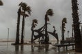 Barcelona, Catalonia/Spain, January 21 2020: Gloria storm at the barceloneta beach