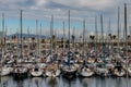 Yachts in Port Vell harbor in Barcelona Catalonia, Spain Royalty Free Stock Photo