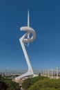 Montjuic Communications Tower  Calatrava in Barcelona Royalty Free Stock Photo