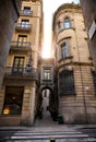 Barcelona, Catalonia, Spain. Narrow street Royalty Free Stock Photo