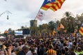 Barcelona, Catalonia, Spain, October 10, 2017: people on rally support