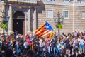 Barcelona, Catalonia/Spain October 17 2019: students protesting against the final sentence of independents politics