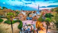 Barcelona, Catalonia, Spain: the Park Guell of Antoni Gaudi Royalty Free Stock Photo