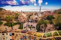 Barcelona, Catalonia, Spain: the Park Guell of Antoni Gaudi Royalty Free Stock Photo