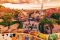 Barcelona, Catalonia, Spain: the Park Guell of Antoni Gaudi Royalty Free Stock Photo