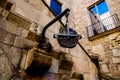 Barcelona, Catalonia, Spain, September 22, 2019. Details of the exterior buildings  in the Gothic quarter. Ancient bas-reliefs on Royalty Free Stock Photo