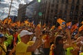 Barcelona, Catalonia, Spain, September 11, 2017: people on rally