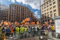 Barcelona, Catalonia, Spain, September 11, 2017: people on rally support