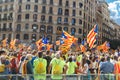 Barcelona, Catalonia, Spain, September 11, 2017: Rally support for independence Royalty Free Stock Photo