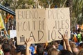 Barcelona, Catalonia, Spain, September 21, 2017: Riots of catalan people protesting Royalty Free Stock Photo