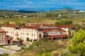 BARCELONA, CATALONIA, SPAIN - SEPTEMBER 11, 2017: View of the building in the valley of the mountains of Montserrat.