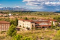 BARCELONA, CATALONIA, SPAIN - SEPTEMBER 11, 2017: View of the building in the valley of the mountains of Montserrat