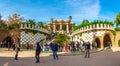 Barcelona, Catalunya ,Spain - Dicember 01, 2018: Park Guell by architect Gaudi. Parc Guell is the most important park in Barcelona Royalty Free Stock Photo