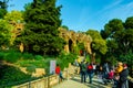 Barcelona, Catalunya ,Spain - Dicember 01, 2018: Park Guell by architect Gaudi. Parc Guell is the most important park in Barcelona Royalty Free Stock Photo