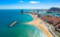 Barcelona central beach and coastline