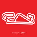 Barcelona circuit, Spain. Motorsport race track vector map Royalty Free Stock Photo