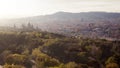 Barcelona city aeral panoramic view Royalty Free Stock Photo