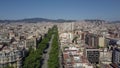 Barcelona city aerial shot, Spain. Famous Sagrada Familia, Basilica and Expiatory Church of the Holy Family Royalty Free Stock Photo