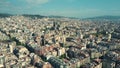 Barcelona city aerial shot, Spain. Famous Sagrada Familia - Basilica and Expiatory Church of the Holy Family Royalty Free Stock Photo