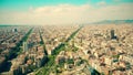 Barcelona city aerial view on a sunny day, Spain. Famous Sagrada Familia - Basilica and Expiatory Church of the Holy Royalty Free Stock Photo