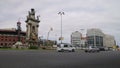 Barcelona City Center Traffic Scene