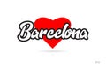 barcelona city design typography with red heart icon logo