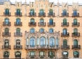 Barcelona city facade with balconade