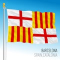 Barcelona city municipal flag, Catalonia, Kingdom of Spain Royalty Free Stock Photo