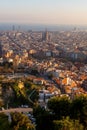 Barcelona city panorama during sunset Royalty Free Stock Photo