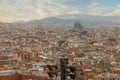 Barcelona city panoramic landscape view, Spain. Sagrada Familia church Royalty Free Stock Photo