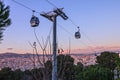 Barcelona panoramic view, Spain. Cable car, Teleferic de Montjuic Royalty Free Stock Photo