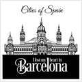 Barcelona - City in Spain. Detailed architecture. Trendy vector illustration.