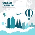 Barcelona City Spain Europe Travel World Tourism Day Illustration