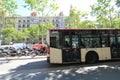 Bus, transport, metropolitan, area, motor, vehicle, mode, of, neighbourhood, downtown, public, city, tour, service, tree, compact,